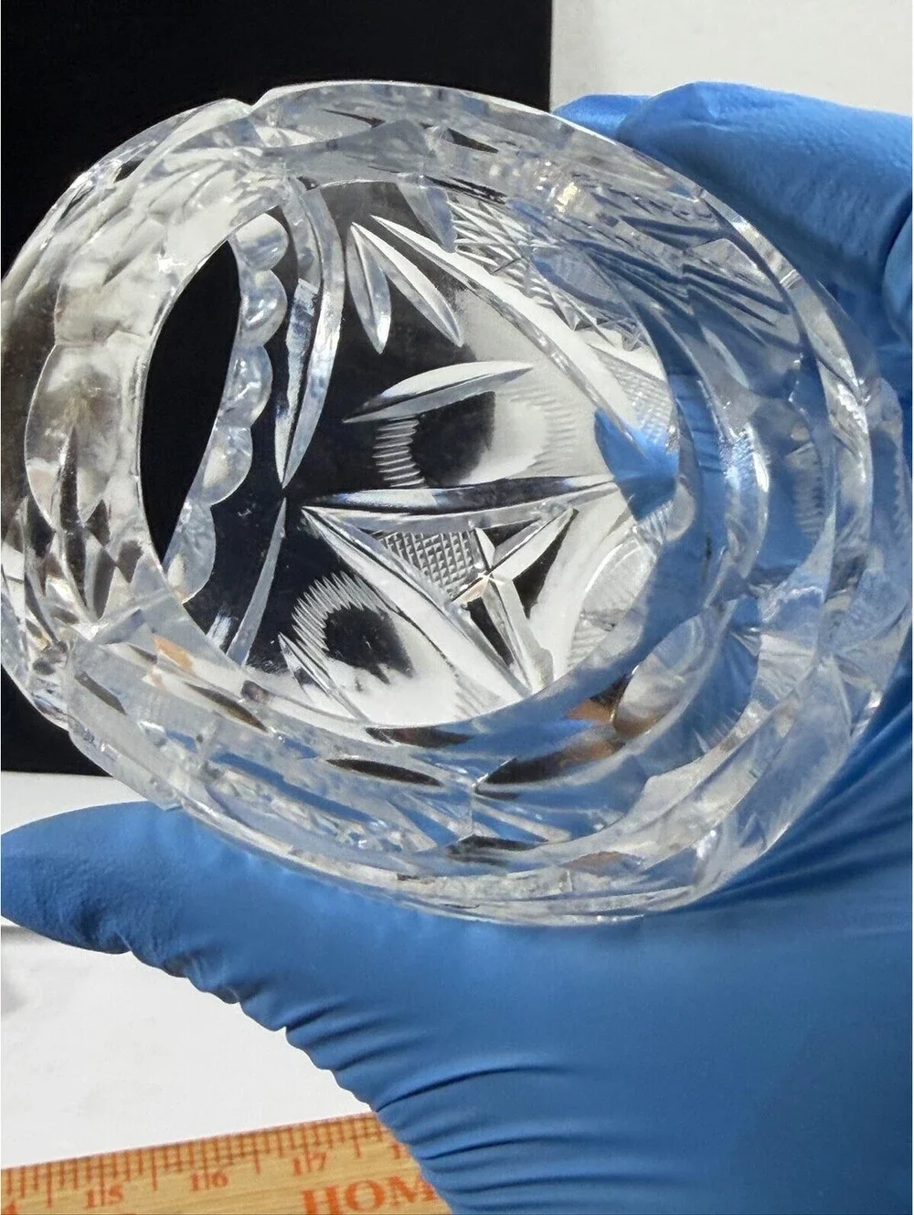 Vintage Clear Cut Glass Crystal Basket Bowl F4 Storage Location